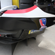 Close-up of the side of the rear bumper, complete with a tribute sticker for Stevenson Motorsports’ team owner Johnny Stevenson.